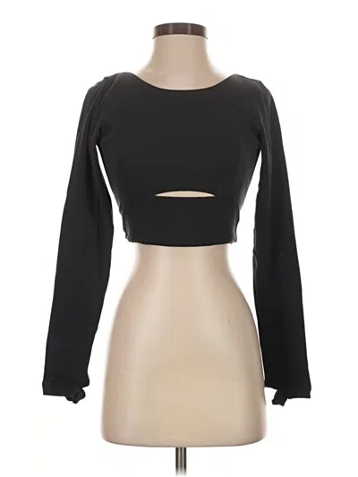 Pre-owned Fp Movement Long Sleeve Top Black Keyhole Neckline Tops