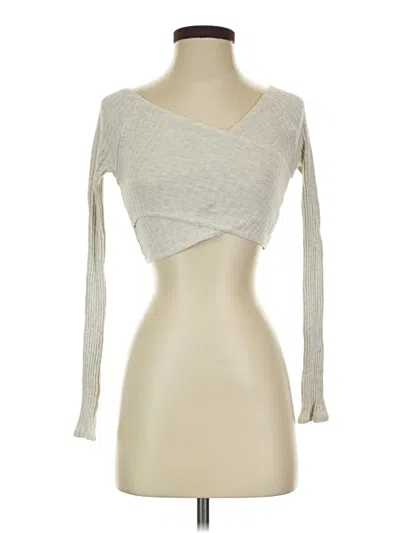 Pre-owned Fp Movement Long Sleeve Top Gray One Shoulder Neckline Tops