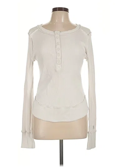 Pre-owned Fp Movement Long Sleeve Top Ivory Keyhole Neckline Tops
