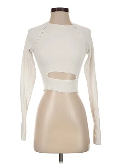Pre-owned Fp Movement Long Sleeve Top Ivory Keyhole Neckline Tops