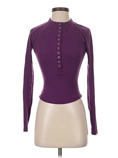 Pre-owned Fp Movement Long Sleeve Top Purple Turtleneck Tops