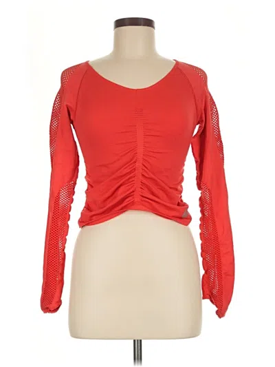 Pre-owned Fp Movement Long Sleeve Top Red Sweetheart Neckline Tops