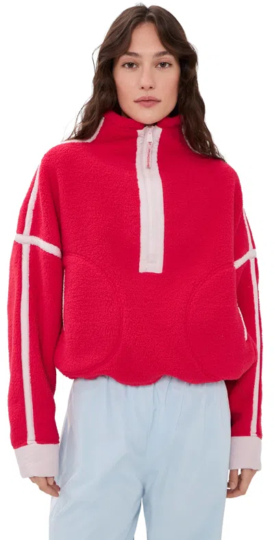 Fp Movement Mountain High 1/2 Zip Fleece Candy Apple W/ Pearl