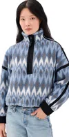 Fp Movement Mountain High Half Zip Fleece Pullover Argyle In Blue