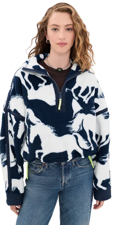 Fp Movement Mountain High Printed Half-zip Fleece Wild Horses Navy Com