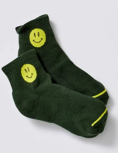 Fp Movement Movement Smiling Buti Ankle Socks In Green