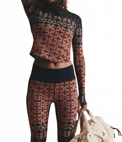 Fp Movement Myoko Jacquard Base Layer Top In Apres Navy Combo In Multi
