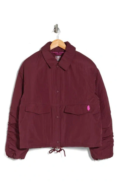 Fp Movement Off The Bleachers Coaches Jacket In Wine