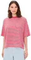 Fp Movement Oversized Stripe Tackle Tee Prep Stripe Grapefruit