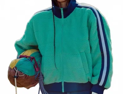 Fp Movement Pippa Sherpa Scrunchy Jacket In Green