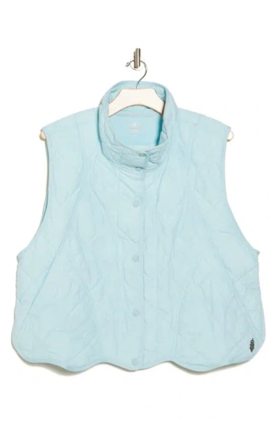 Fp Movement Quinn Quilted Crop Puffer Vest In Sky