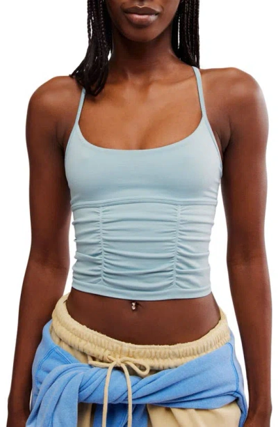 Fp Movement Shirred Crossback Camisole In Eucalyptus