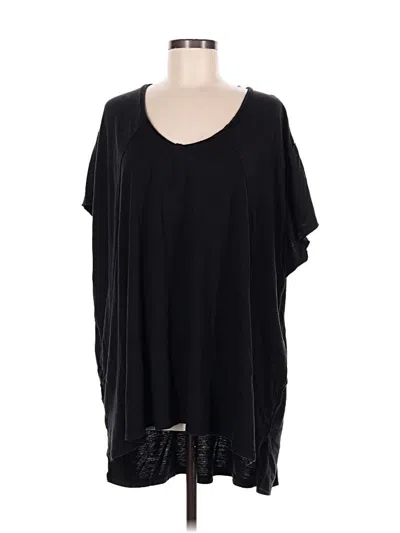 Pre-owned Fp Movement Short Sleeve Top Black Scoop Neck Tops