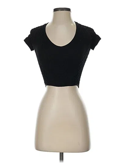 Pre-owned Fp Movement Short Sleeve Top Black Sweetheart Neckline Tops