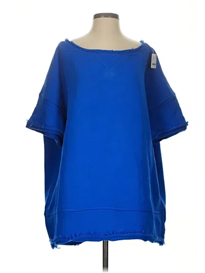 Fp Movement Short Sleeve Top Blue Boatneck Tops