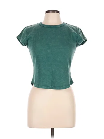 Pre-owned Fp Movement Short Sleeve Top Green Keyhole Neckline Tops