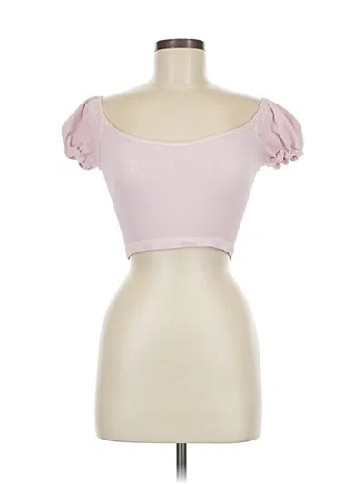 Pre-owned Fp Movement Short Sleeve Top Pink Sweetheart Neckline Tops