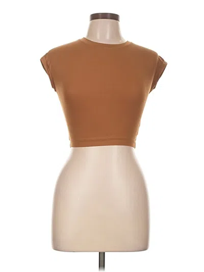 Pre-owned Fp Movement Short Sleeve Turtleneck In Brown