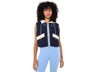 Fp Movement Sky High Fleece Vest Women's Coat Navy W/ Moonglow Com: Lg (women's 12-14), Polyester In Blue