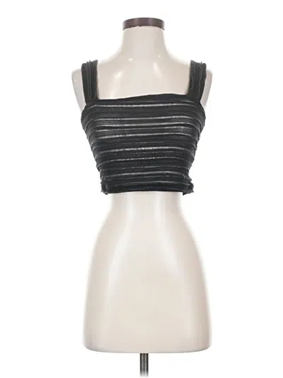 Pre-owned Fp Movement Sleeveless Top Black Stripes Pattern Strapless Neckline Tops