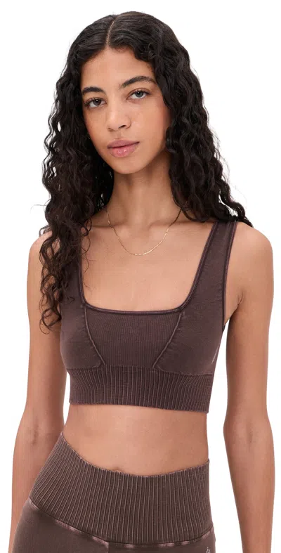 Fp Movement Square Neck Good Karma Bralette Washed Chocolate In Brown