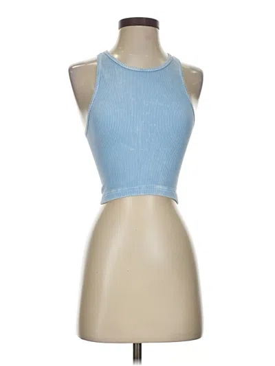 Pre-owned Fp Movement Tank Top Blue Halter Neckline Tops