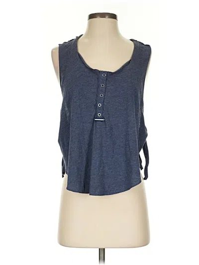 Pre-owned Fp Movement Tank Top Blue Halter Neckline Tops