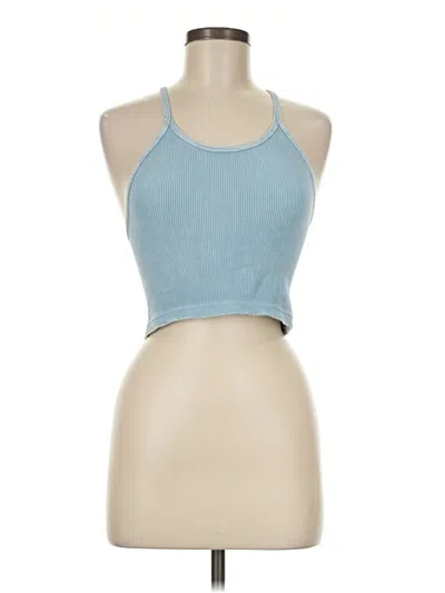 Pre-owned Fp Movement Tank Top Blue Halter Neckline Tops