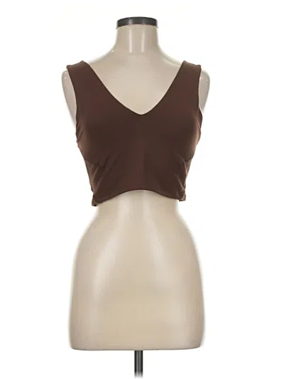 Pre-owned Fp Movement Tank Top Brown Strapless Neckline Tops