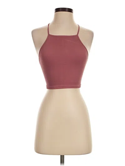 Pre-owned Fp Movement Tank Top Burgundy Halter Neckline Tops