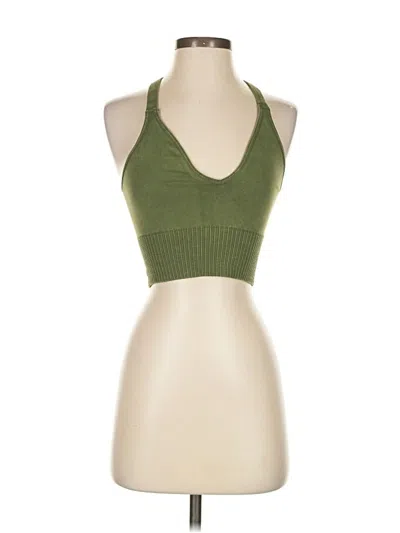 Pre-owned Fp Movement Tank Top Green Halter Neckline Tops