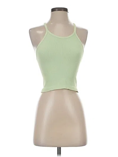Pre-owned Fp Movement Tank Top Green Halter Neckline Tops