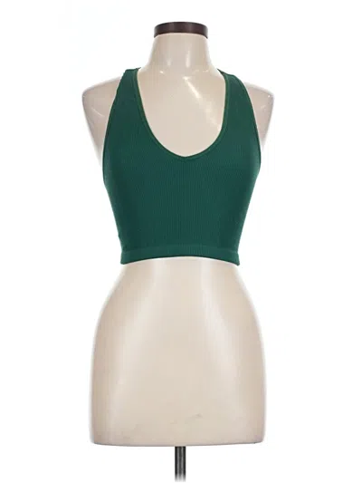 Pre-owned Fp Movement Tank Top Green Halter Neckline Tops