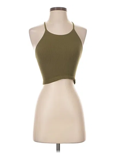 Pre-owned Fp Movement Tank Top Green Halter Neckline Tops