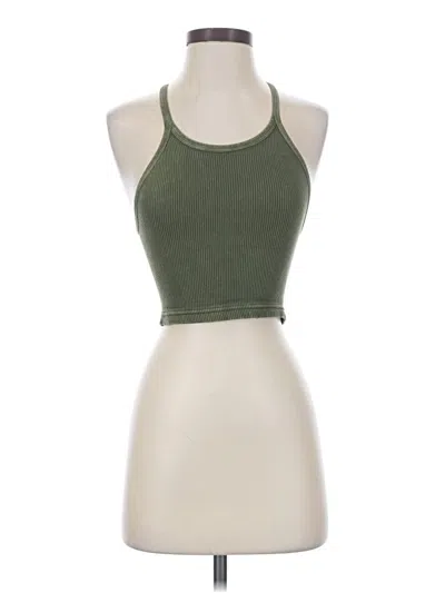 Pre-owned Fp Movement Tank Top Green Halter Neckline Tops