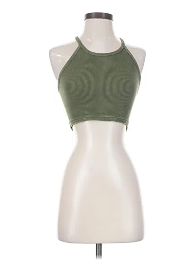 Pre-owned Fp Movement Tank Top Green Halter Neckline Tops