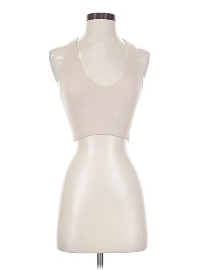 Pre-owned Fp Movement Tank Top Ivory Halter Neckline Tops