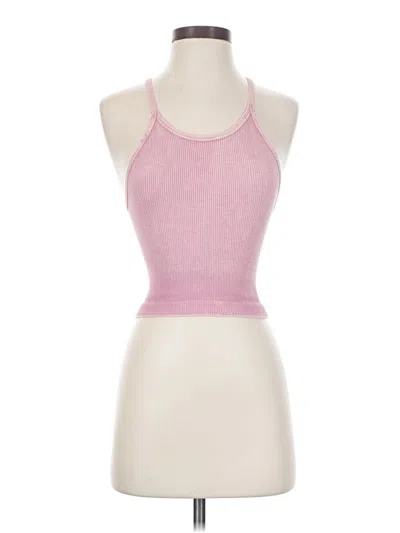 Pre-owned Fp Movement Tank Top Pink Halter Neckline Tops
