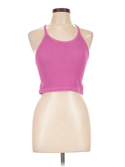 Pre-owned Fp Movement Tank Top Pink Halter Neckline Tops
