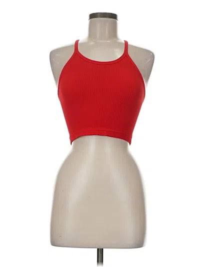 Pre-owned Fp Movement Tank Top Red Halter Neckline Tops