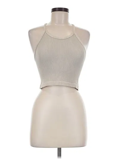 Pre-owned Fp Movement Tank Top Silver Halter Neckline Tops