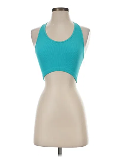 Pre-owned Fp Movement Tank Top Teal Halter Neckline Tops