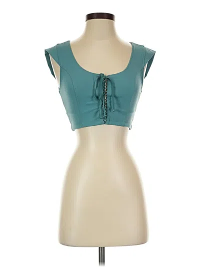 Pre-owned Fp Movement Tank Top Teal Sweetheart Neckline Tops