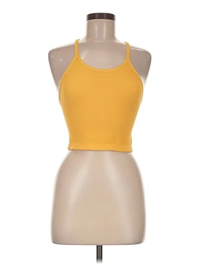 Pre-owned Fp Movement Tank Top Yellow Halter Neckline Tops