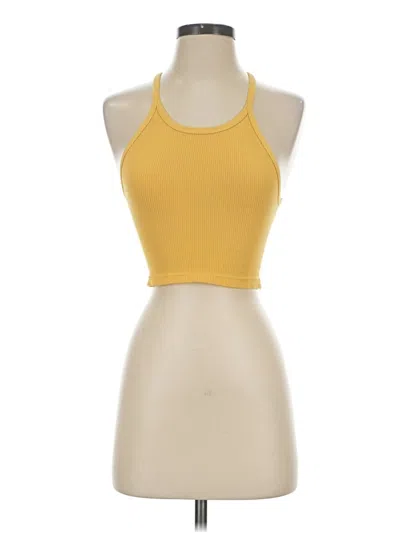 Pre-owned Fp Movement Tank Top Yellow Halter Neckline Tops