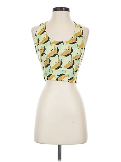Pre-owned Fp Movement Tank Top Yellow Halter Neckline Tops
