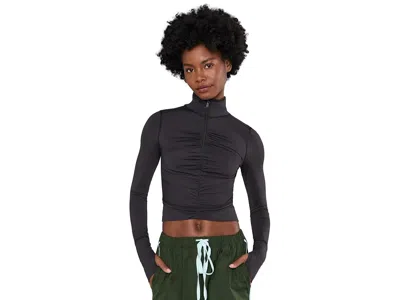 Fp Movement Tempo 1/2 Zip Women's Clothing Black: Sm (women's 4-6), Polyester/spandex