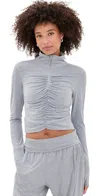 Fp Movement Tempo Half Zip Tee Heather Grey In Heather Grey
