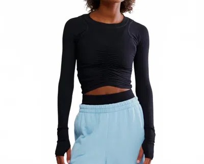 Fp Movement Tempo Ruched Long Sleeve Tee In Black