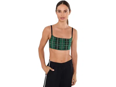 Fp Movement Tighten Up Printed Bra Women's Bra Green Frost Plaid: Md-lg (women's 8-12), Elastane/nylon/polyester